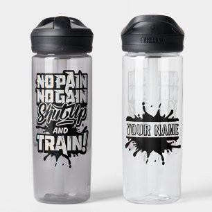 No Pain No Gain Personalised Gym Motivation Water Bottle