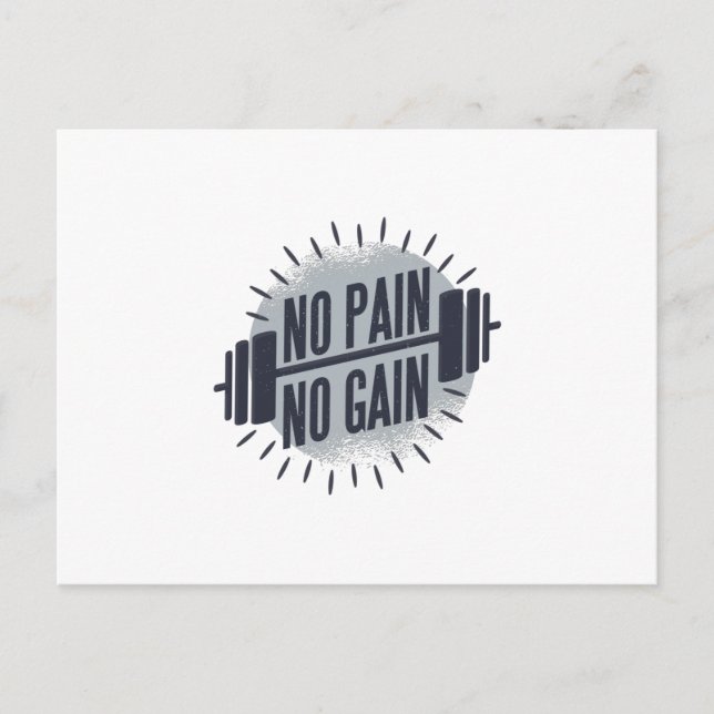 No pain no gain postcard (Front)