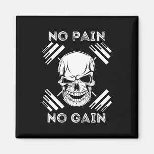 No Pain No Gain - Powerlifting Workout Gym Weightl Magnet