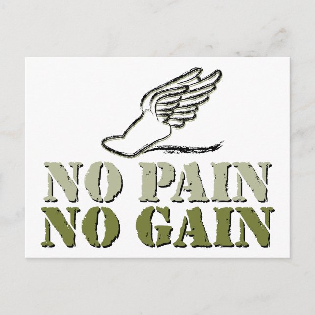 No Pain No Gain - Running Postcard (Front)