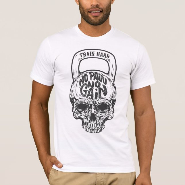 No Pain No Gain Skull T-Shirt (Front)