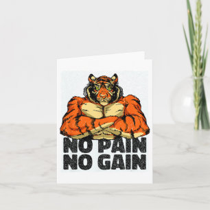 No Pain No Gain Tiger Gym Workout Mma Bodybuilding Card