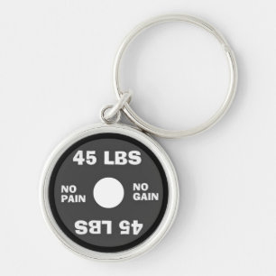 No Pain No Gain Weightlifting Keychain
