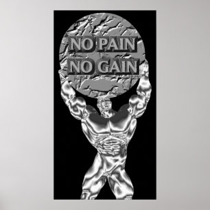 No Pain No Gain Weightlifting Poster