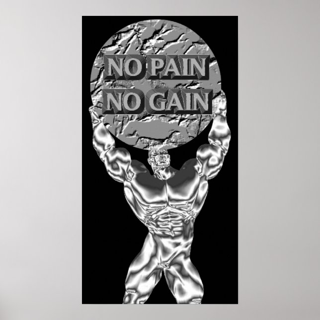 No Pain No Gain Weightlifting Poster (Front)