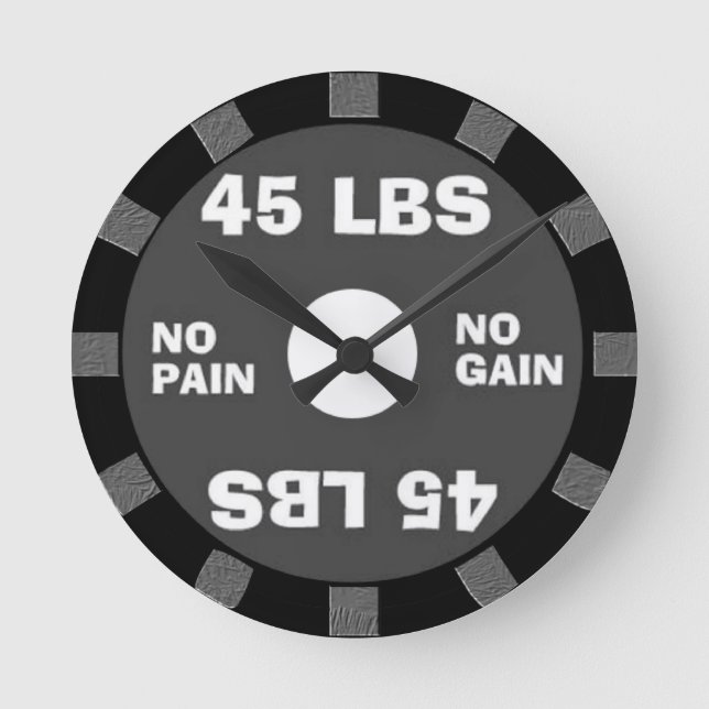 No Pain No Gain Weightlifting Wall Clock (Front)
