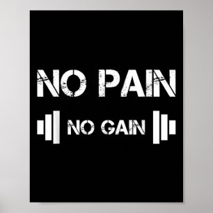 No Pain No Gain Workout Motivation Poster