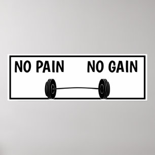 No pain No gain workout motivational fitness gym Poster