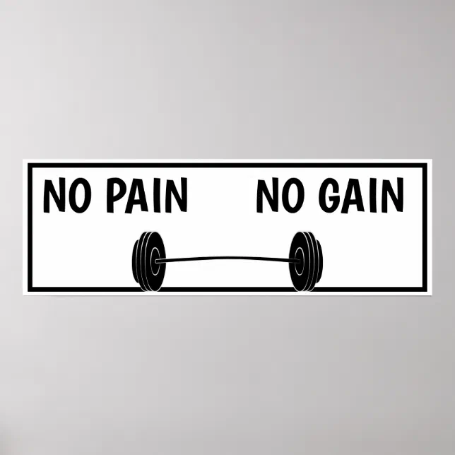 No pain No gain workout motivational fitness gym Poster | Zazzle