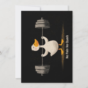 No Pain No Quack – Funny Gym Duck Art Holiday Card
