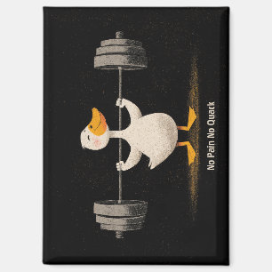 No Pain No Quack – Funny Gym Duck Art Magnet