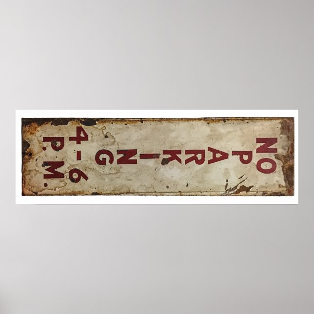 no parking 4-6 p.m. poster (Front)