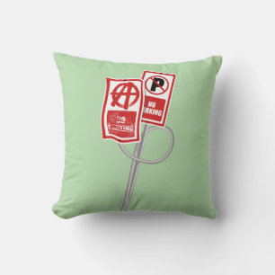 No parking anarchy sign cushion