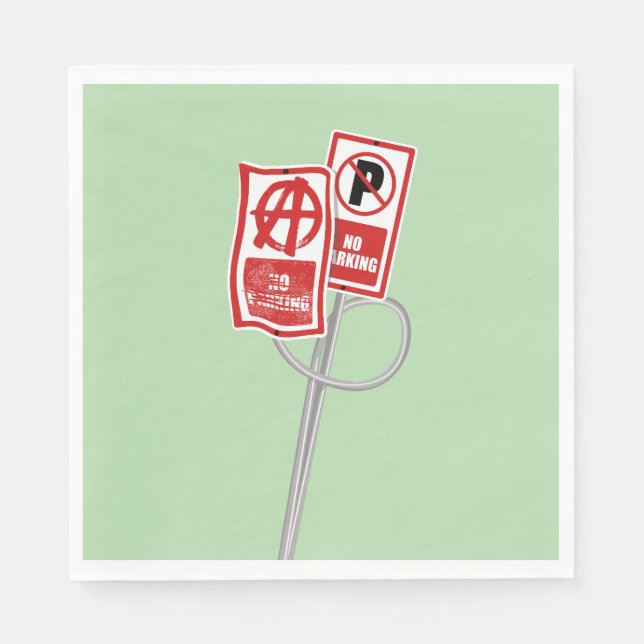No parking anarchy sign napkin (Front)