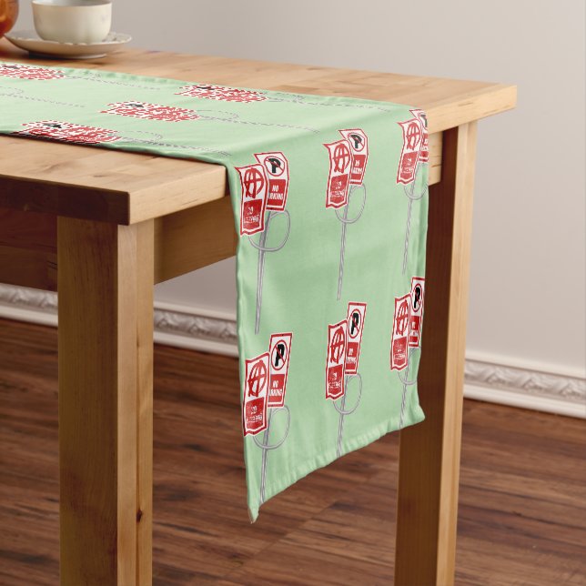 No parking anarchy sign short table runner (In Situ)
