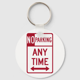No Parking Any Time Road Sign Key Ring