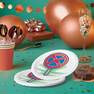 No Parking Road Sign Red Blue Traffic Symbol Paper Plate