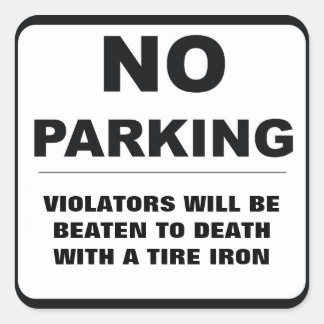 No Parking Sticker