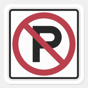 No Parking symbol sign Square Sticker