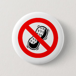 No Peanuts 6 Cm Round Badge