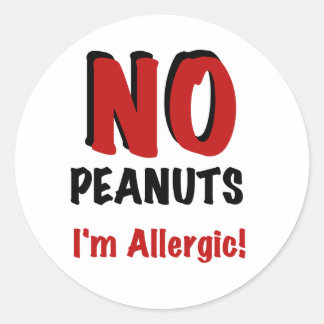 NO Peanuts I'm Allergic Classic Round Sticker