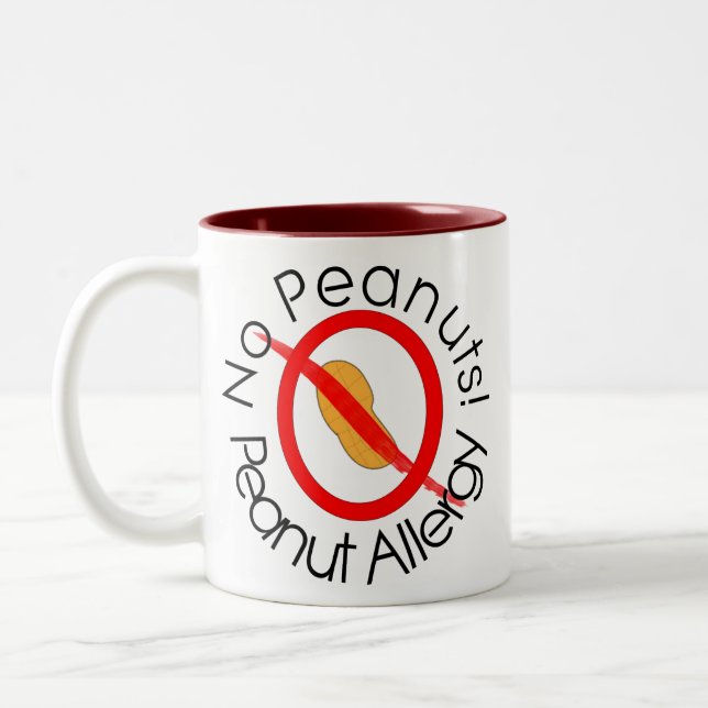 NO PEANUTS! Peanut Allergy Coffee Mug (Left)