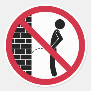 No Peeing Prohibited Sign Classic Round Sticker