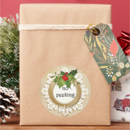 No Peeking Christmas Classic Round Sticker