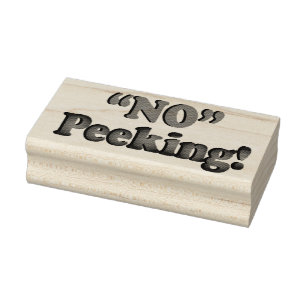 No Peeking - Christmas Design Rubber Stamp