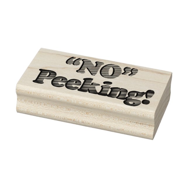 No Peeking - Christmas Design Rubber Stamp (Stamp)