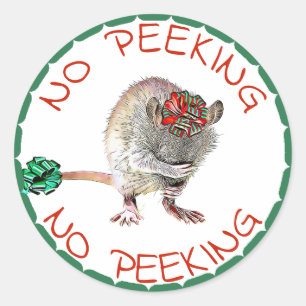 No Peeking, Christmas Mouse, Gift Tag