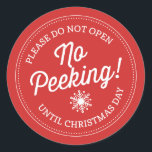 No Peeking! Christmas Stickers<br><div class="desc">Add a fun touch to your holiday gifts this year with these "No Peeking" Christmas stickers.</div>