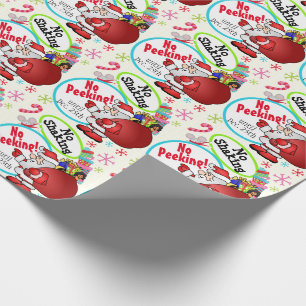 No Peeking, No Shaking Santa Christmas Personalise Wrapping Paper