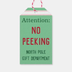 No Peeking North Pole Christmas Gift Tags