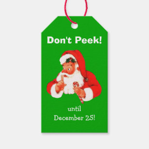 No Peeking Santa Christmas Gift Tags