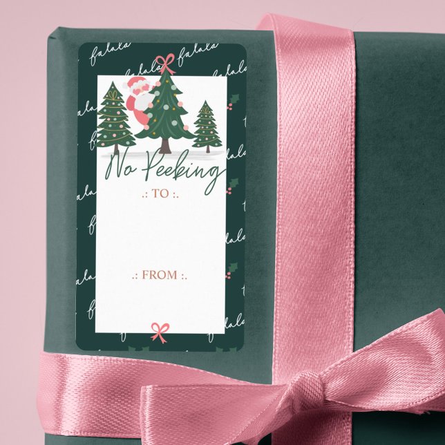 No Peeking Santa Claus Hiding, Christmas Tree (No Peeking Santa Claus Hiding, Christmas Tree Label)