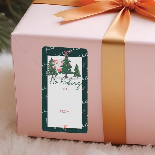 No Peeking Santa Claus Hiding, Christmas Tree Labe (No Peeking Santa Claus Hiding, Christmas Tree Labe Label)