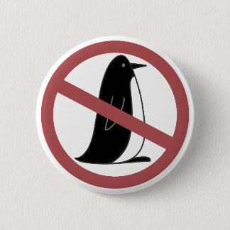 No Penguins 6 Cm Round Badge