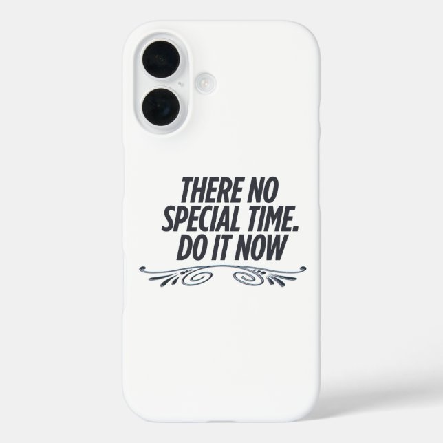 No Perfect Time – Motivational Typography Quote De Case-Mate iPhone Case (Back)