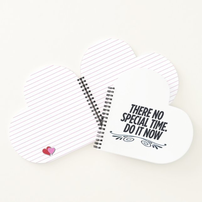 No Perfect Time – Motivational Typography Quote De Notebook (Inside)