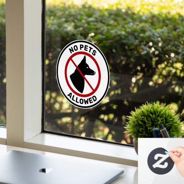No Pets Allowed And Dog With Pricked Ears & Text (Office)