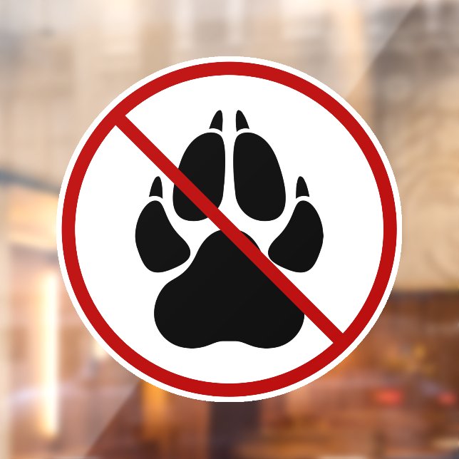 No Pets / Dogs Allowed Black Dog Paw Silhouette (Sheet 2)