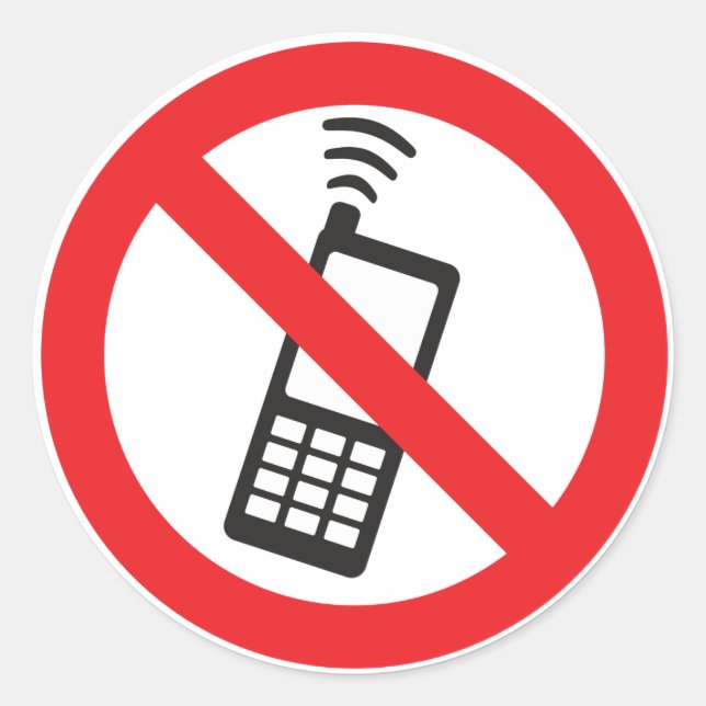 No Phone Allowed Classic Round Sticker (Front)