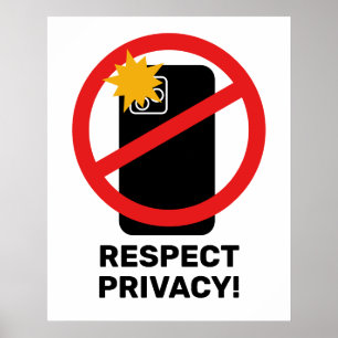 No Phone Photography - Respect Privacy Your Text Poster
