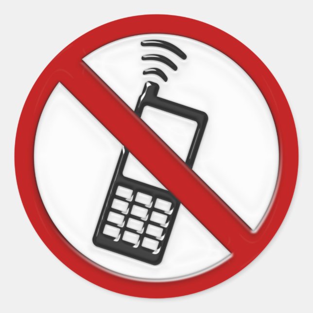 NO PHONE ZONE Sign Classic Round Sticker (Front)