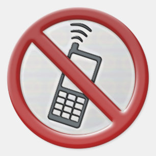 NO PHONE ZONE Sign Classic Round Sticker