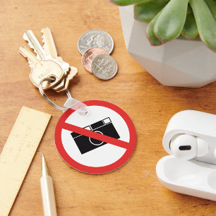 No Photography Sign Key Ring
