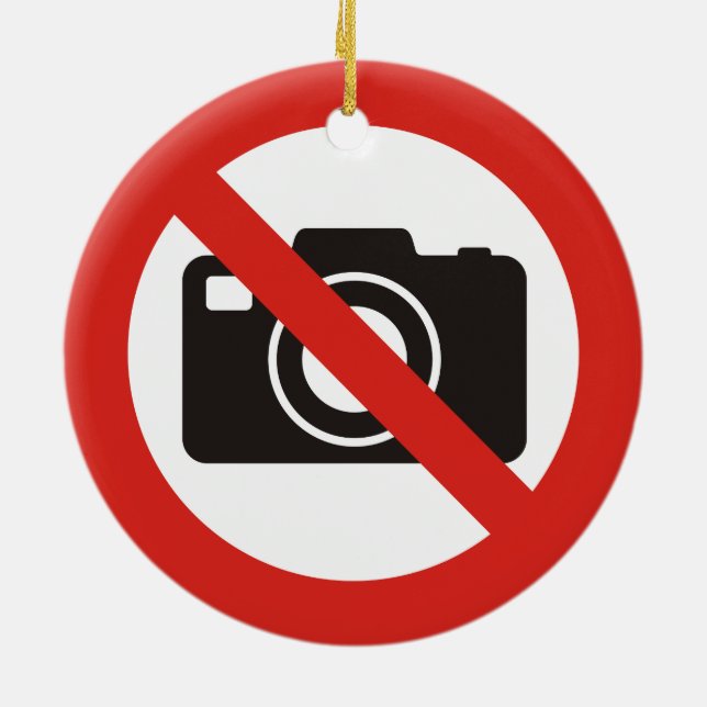 No Photos Allowed Ceramic Tree Decoration (Back)