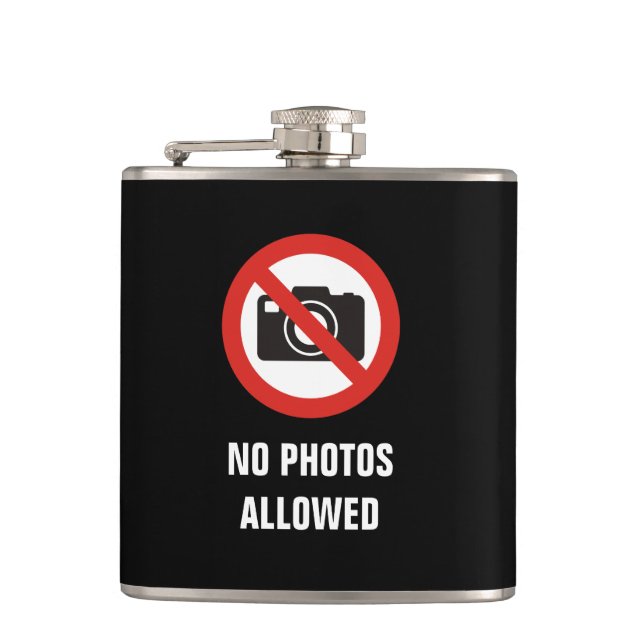 No Photos Allowed Hip Flask (Front)