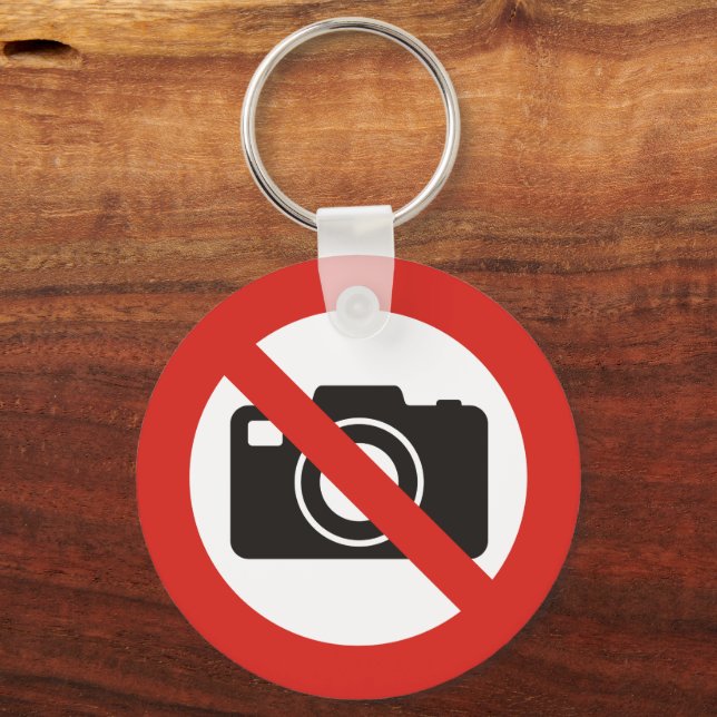 No Photos Allowed Keychain (Front)